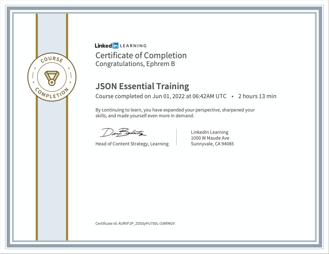 JSON Essential Training